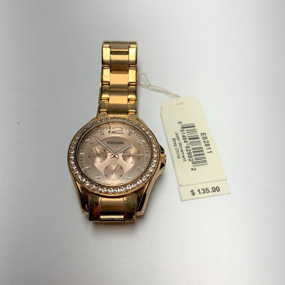 Fossil Riley Multi-function Rose-Tone Watch - Picture 2 of 5
